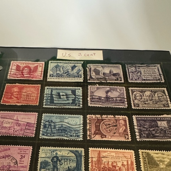 Vintage US Used 3c Stamp Mixed Americana, - Cancelled- - Picture 9 of 14